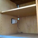 Danish teak flip-top media wall cabinet, 1960s