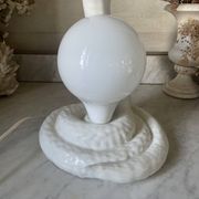 Lampe cobra vintage céramique et opaline