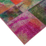 Tapis anatolien surteint fait à la main 198 cm x 302 cm tapis patchwork multicolore