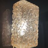 Two Limburg wall lamps in amber glass, circa 1960