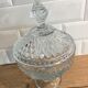 Chiseled white glass candy box