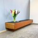 Minimalist XXL lowboard, teak and black top, 1960s