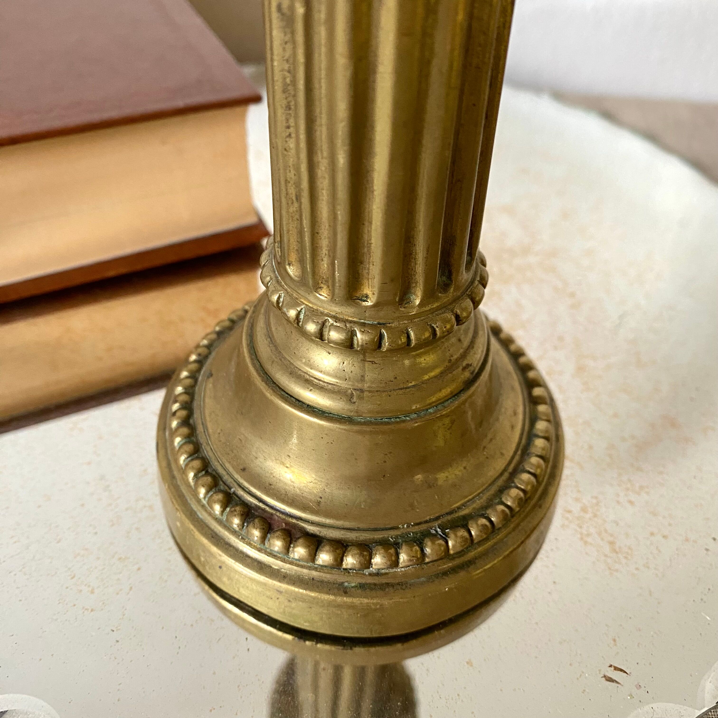 Column brass candle holder