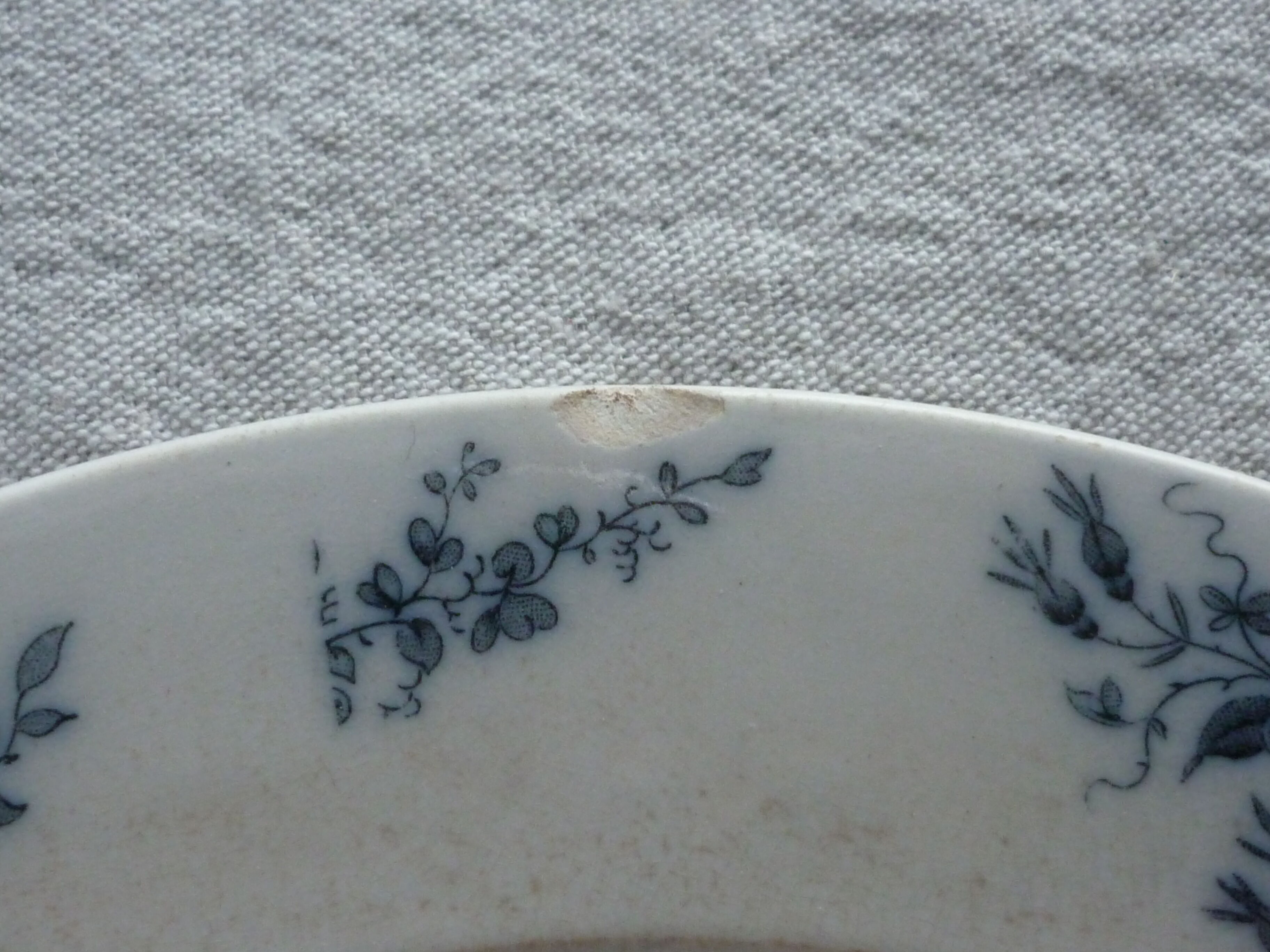 3 plates flat blue pink badonviller