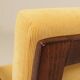 Pair of vintage curved beech armchairs, refurbished – Corduroy fabric