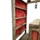 Meuble de bar XL vintage en bois massif avec banc pivotant