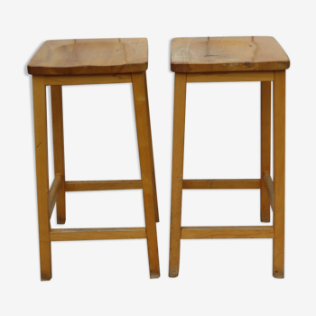 Two pairs of tall vintage english bar stools