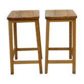 Two pairs of tall vintage english bar stools