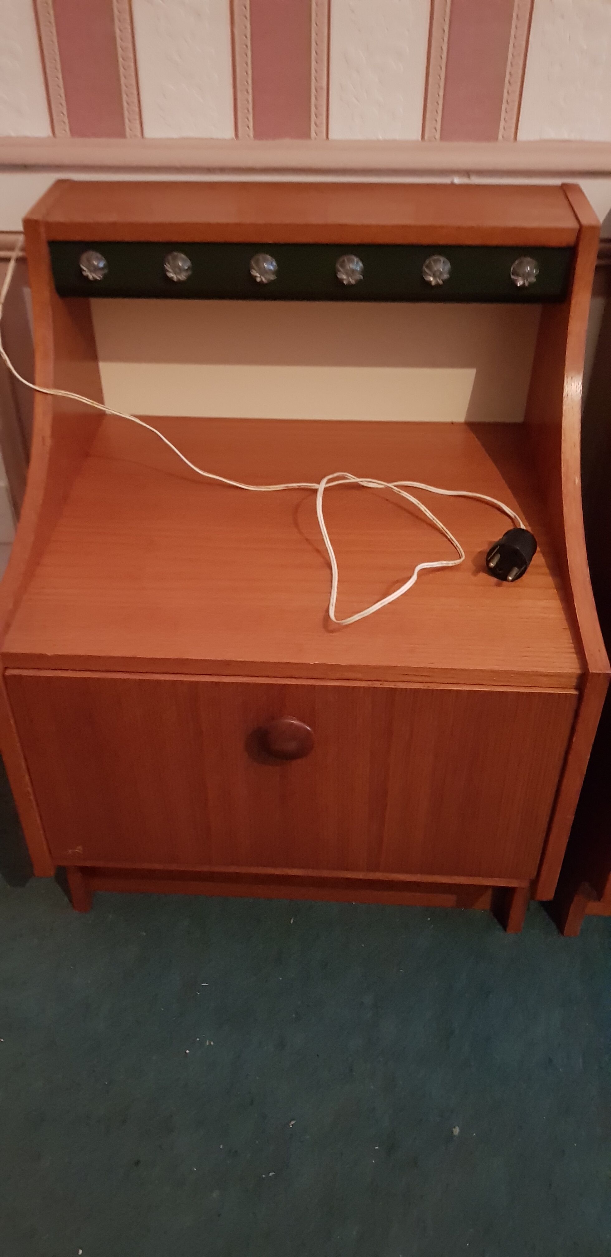 Pair of bright vintage bedside