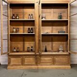 Showcase bookcase early XX th in solid oak