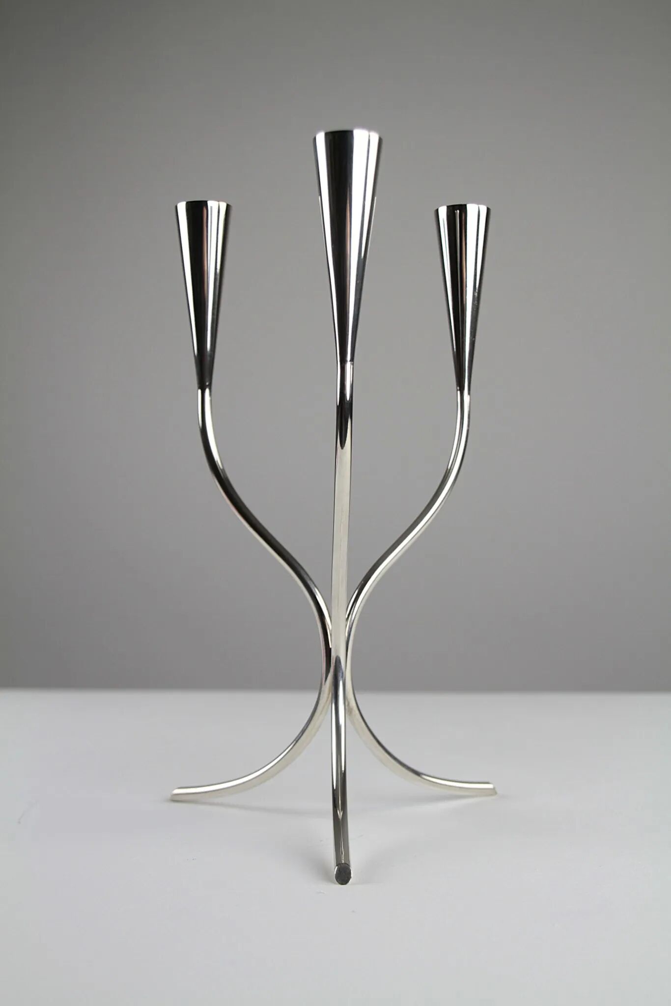 Silver-plated candelabra by Gunnar Ander for Ystad-Metall, Sweden 1960s