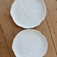 2 fish plates barbotine Salins white decor