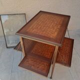 Louis XVI style tea table in cube marquetry