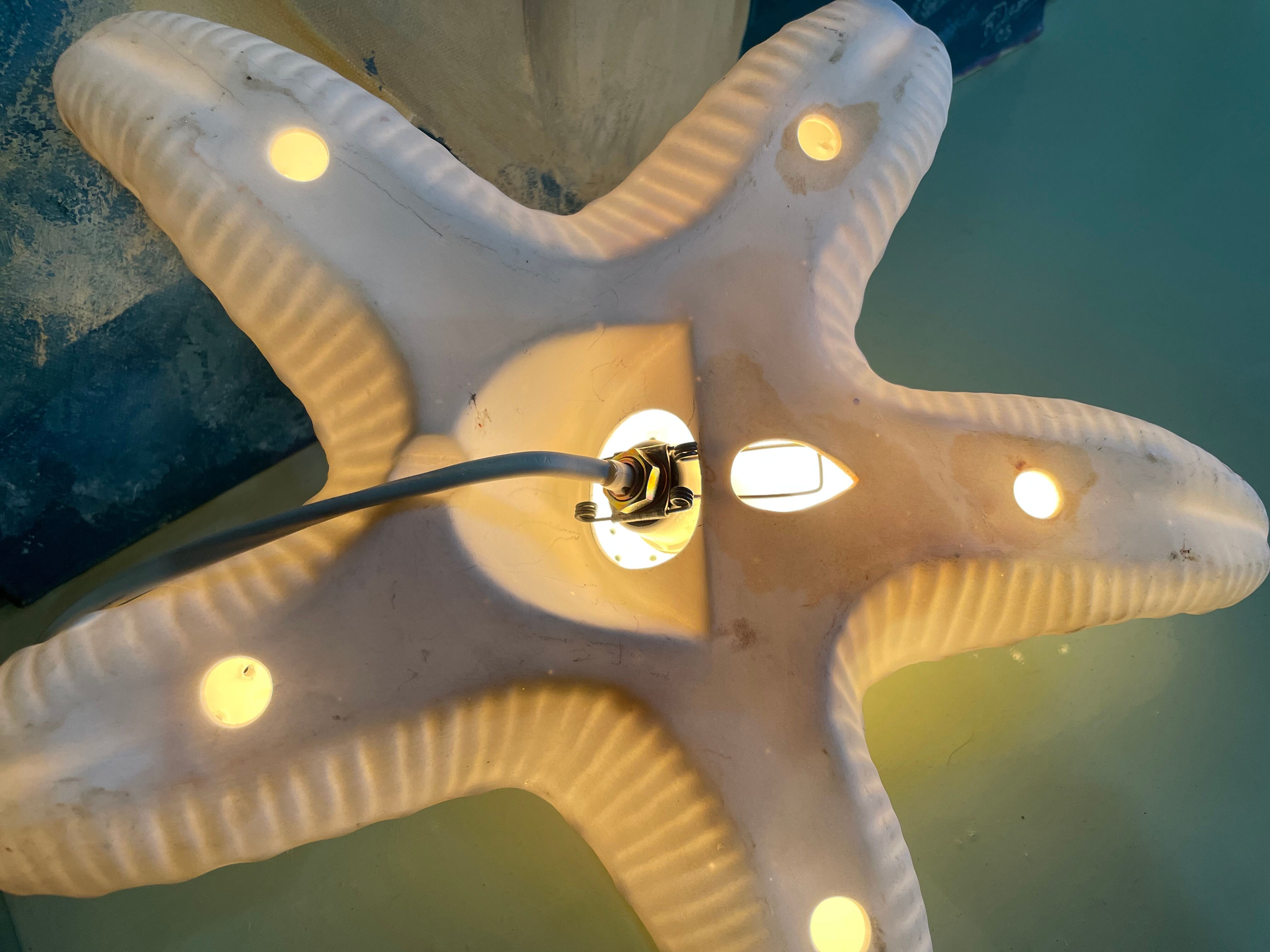 Porcelain wall lamp starfish design