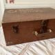 Large wooden trunk suitcase with Tunisia inscription