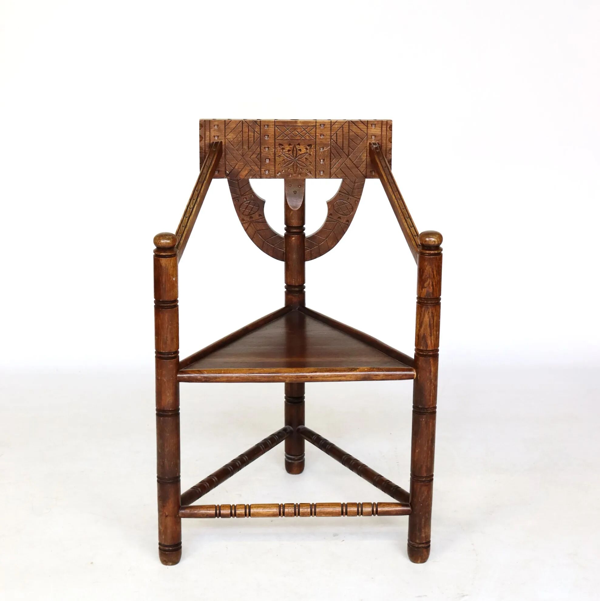 Traditional Swedish carved chair "Monkstol"