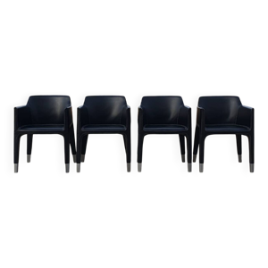 4 fauteuils noirs Plank - bellini