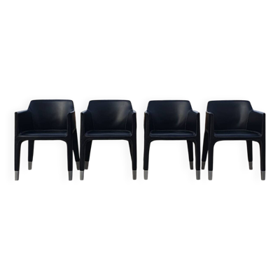 4 fauteuils noirs Plank Claudio Bellini Mon Ami