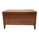 Coffre à jouets en bois et rotin vintage