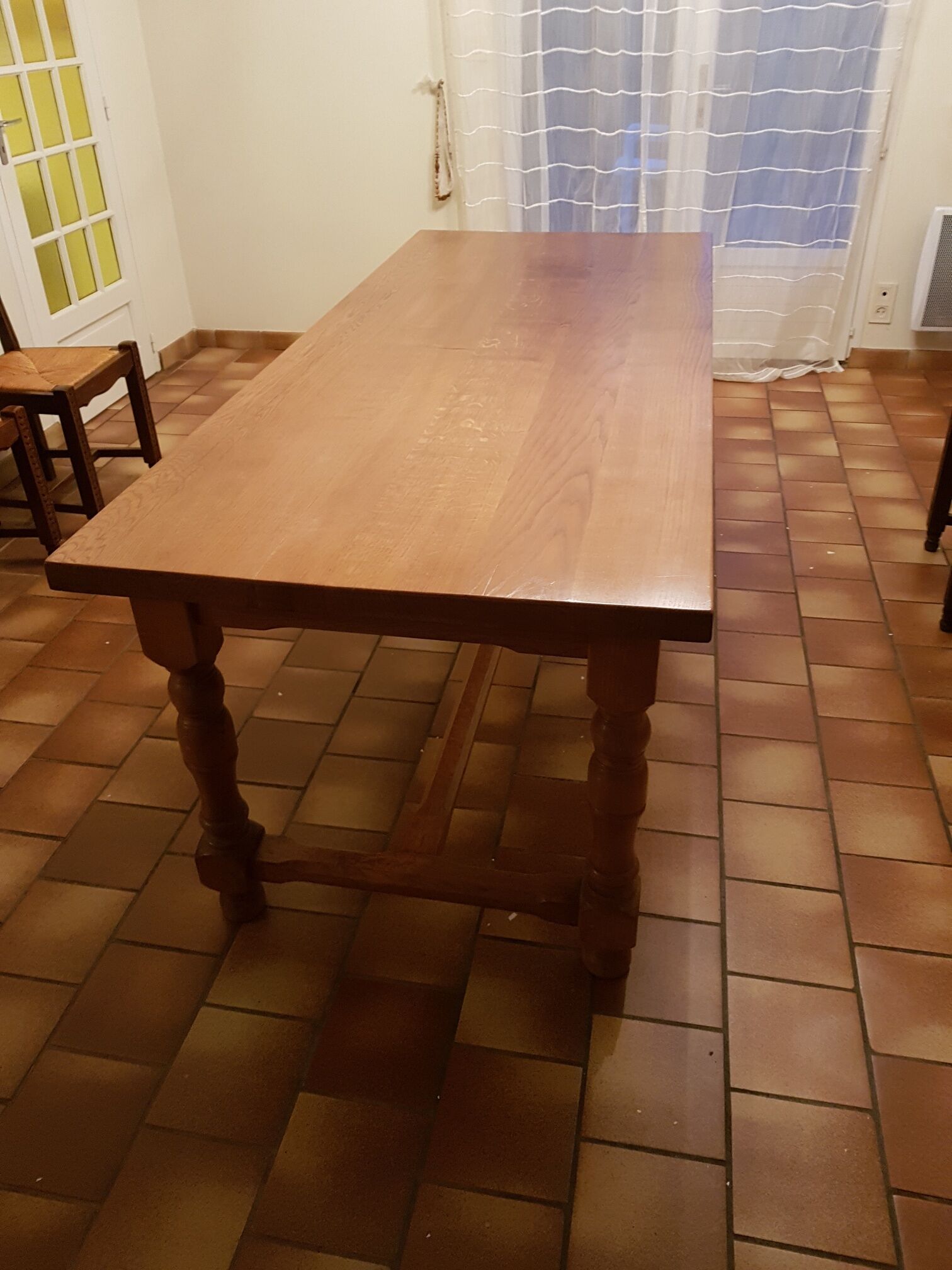 Rectangular oak farm table