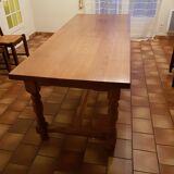 Rectangular oak farm table