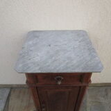 Old bedside table, marble top