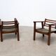 Set of two early French lounge chairs
