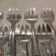 12 silver-plated oyster forks by silversmith Argit, Art Deco floral design
