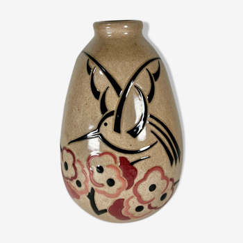 Pied de lampe Simone Larrieu en céramique art deco 1930