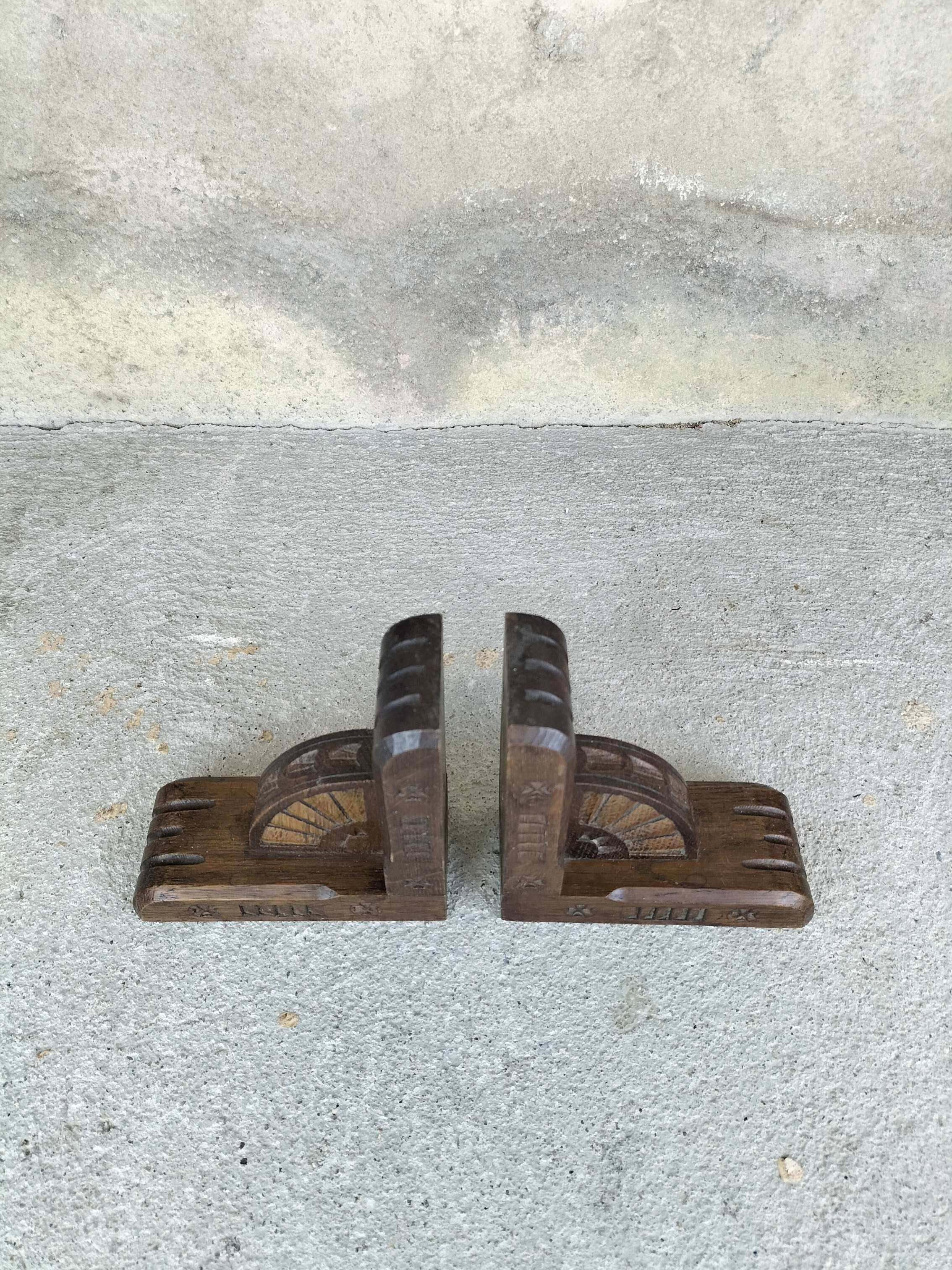Pair of wooden bookends