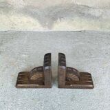 Pair of wooden bookends
