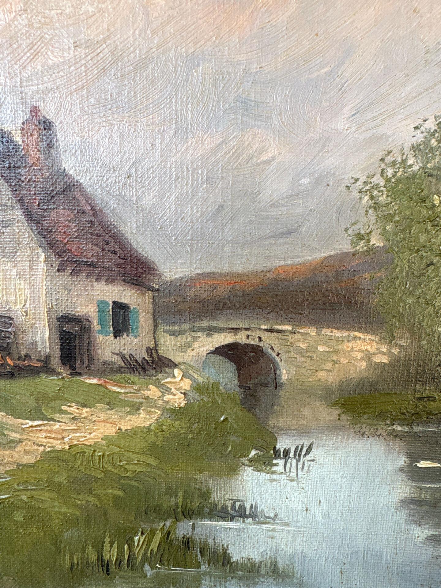 Oil on canvas, old, signed Th. Linsyer (19th-20th century) – gilded frame