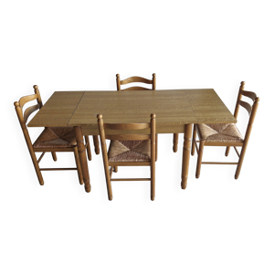 Table bois avec 2 rallonges