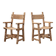 Pair of carved Brutalist Armchairs, Spain, 20th Century