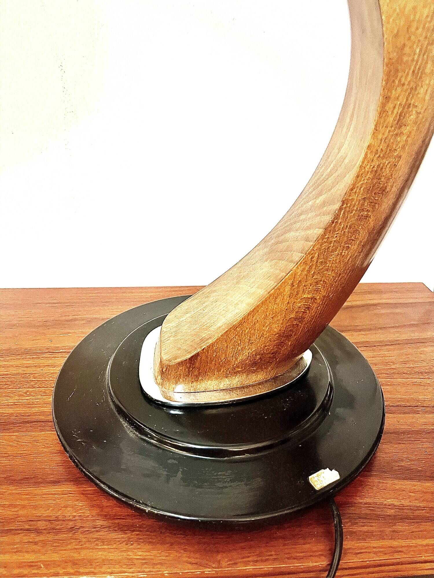 President lamp by Fase – black lacquered edition and Mongoy wood - 1968