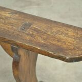 HANDMADE antique wooden French farmhouse bench, 1930s