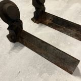 Pair of Heavy Antique Chenets (Fireplace Andirons) – Cast Metal, 10–15