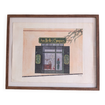 Lithograph "In the Old Days" – Catherine d'Ortoli
