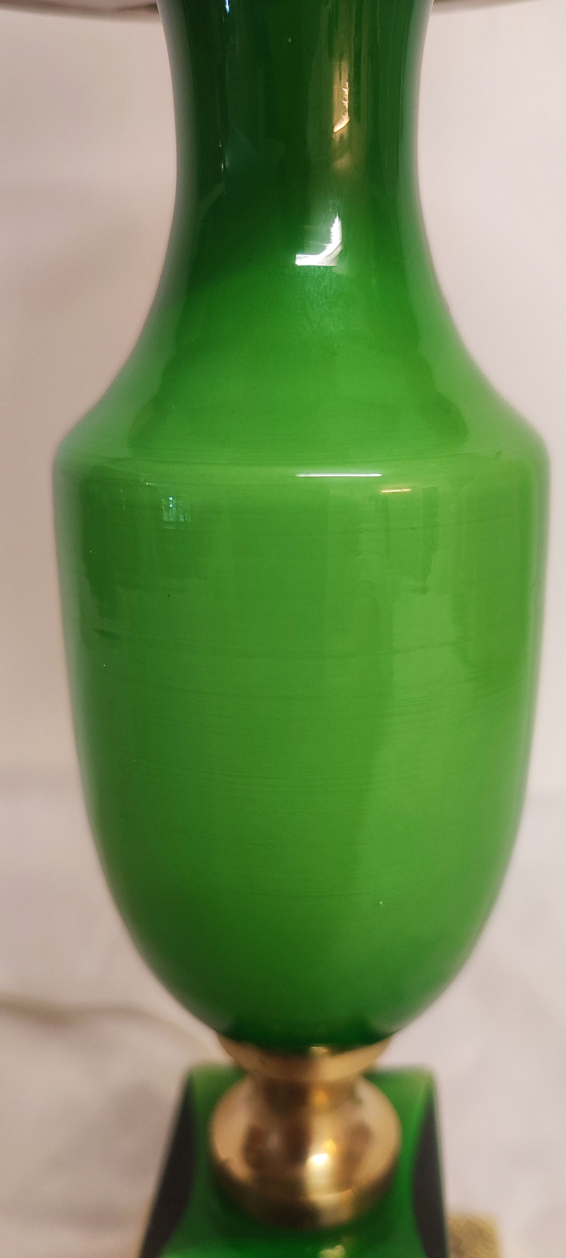 Glass and bronze table lamp, Spain, 1950