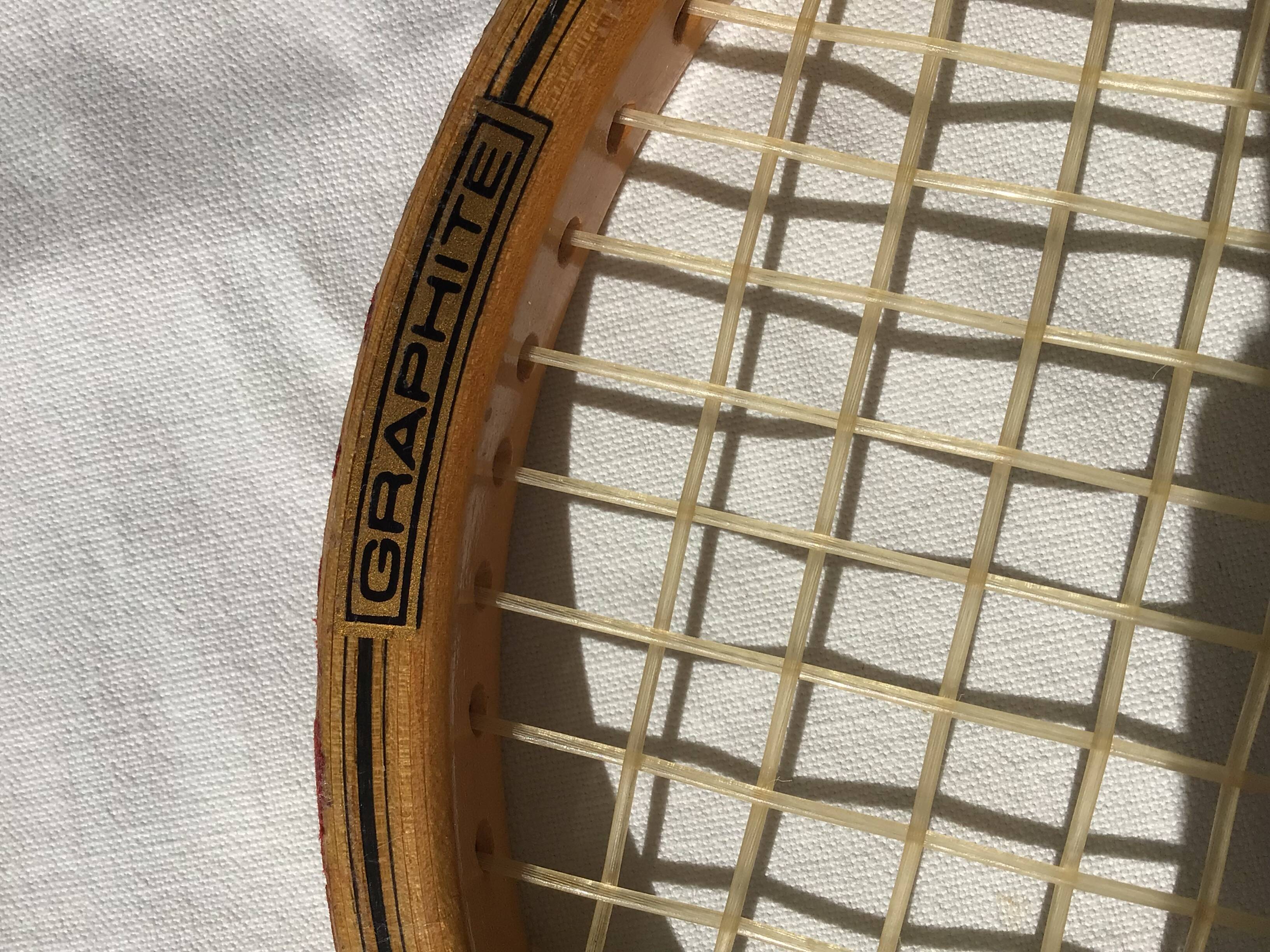 Head graphite vintage wooden racket