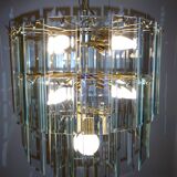 Large chandelier, 46 hanging beveled glass plates