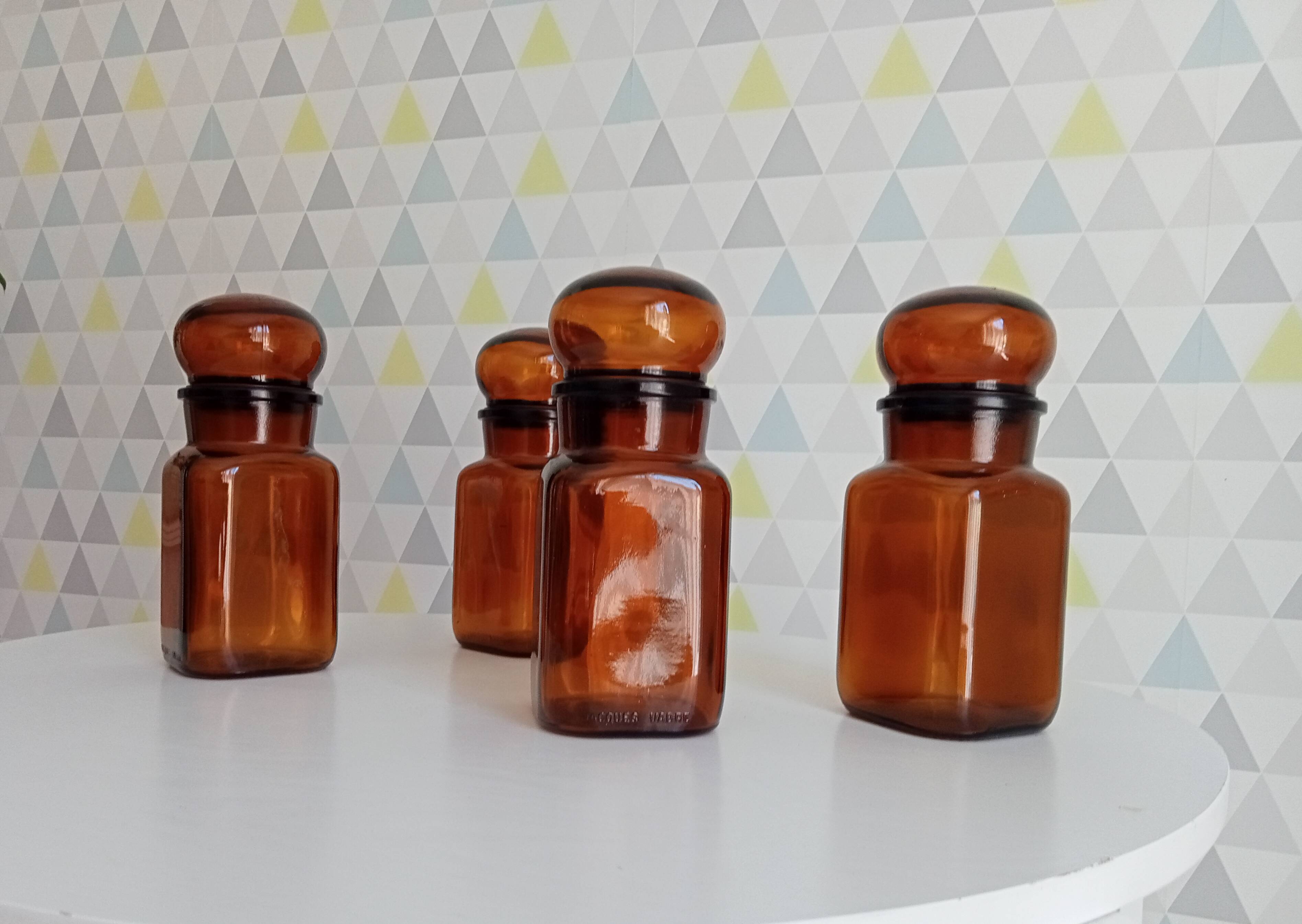 Set of 4 vintage jars 70s