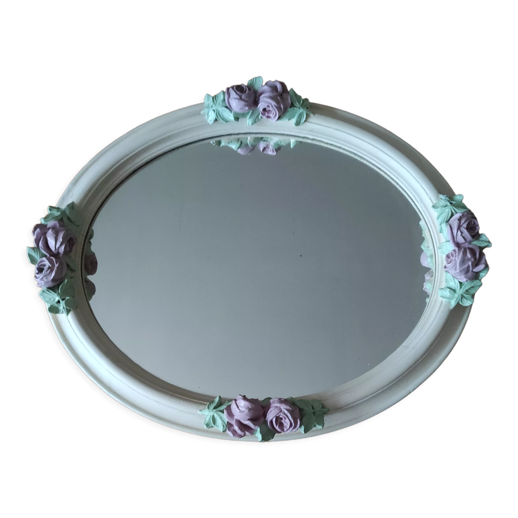 Antique mirror with roses
