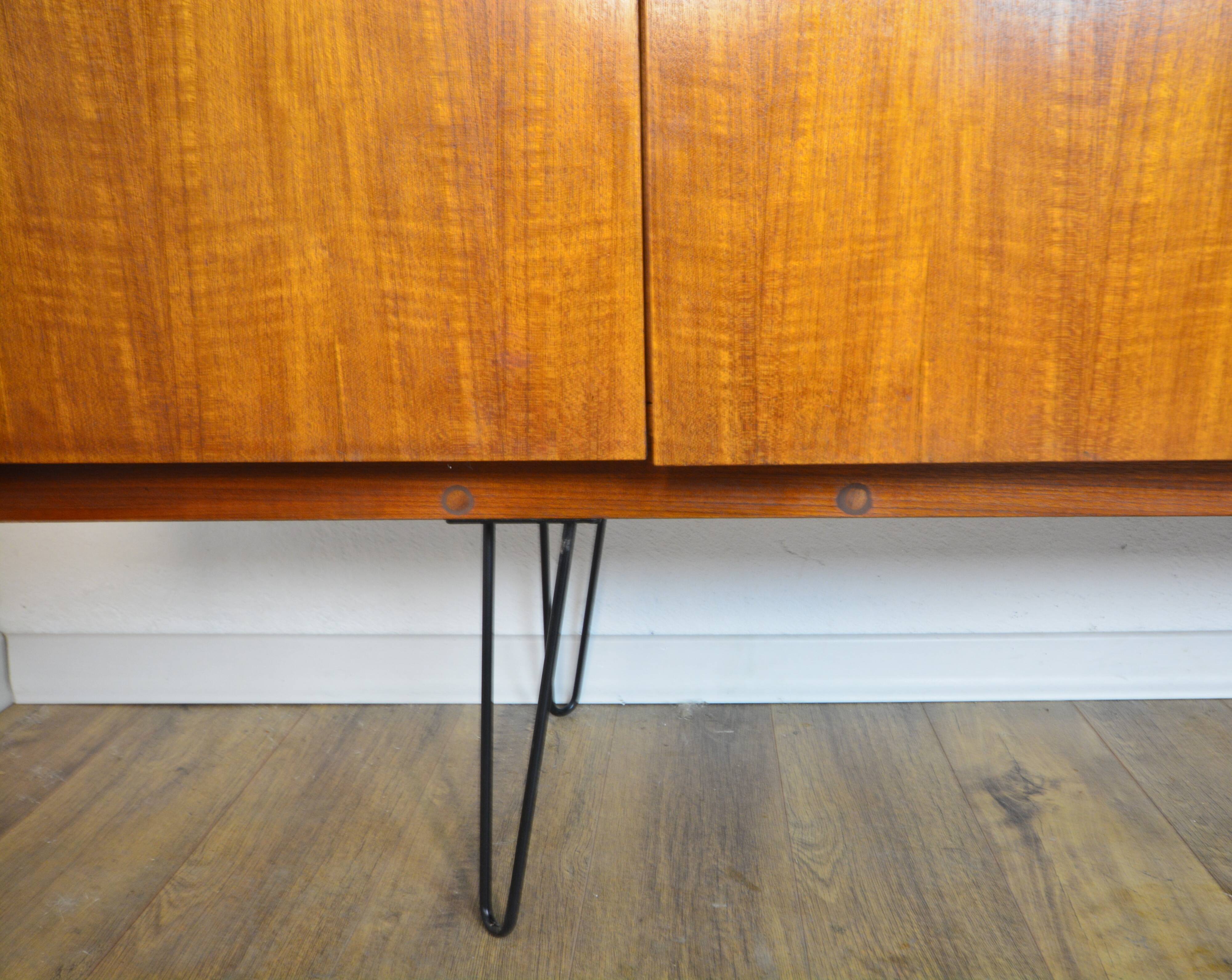 Scandinavian teak sideboard and “pin” legs