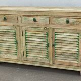 3-door sideboard with shutters, 3 wooden drawers