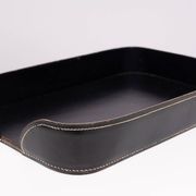 Large Exclusive Stich Leather Desk set 1960s France