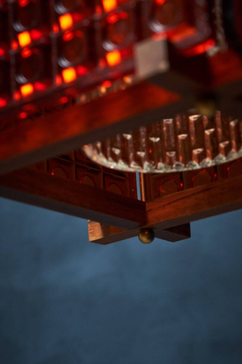 Mid-Century Suspension in Orange Crystal, Denmark