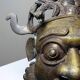 Vintage bronze African mask from Bamoun, Cameroon.