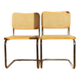Paire de chaises cannées italiennes design Breuer