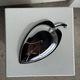 Pair of silver-plated bowls in the shape of a stylised leaf 11.5x22